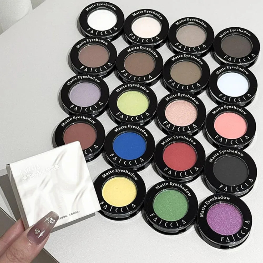 Eyeshadow Illuminator Matte White Highlighter Brighten Palette Lasting Shimmer Glitter Highly Pigmented Monochrome Eyes Makeup