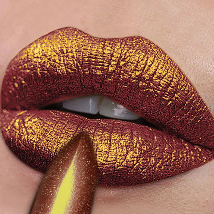 5 colors pearlescent metallic lipstick bold& intense glitter shinny lip tint  long lasting lip senior matte lip makeup gifts