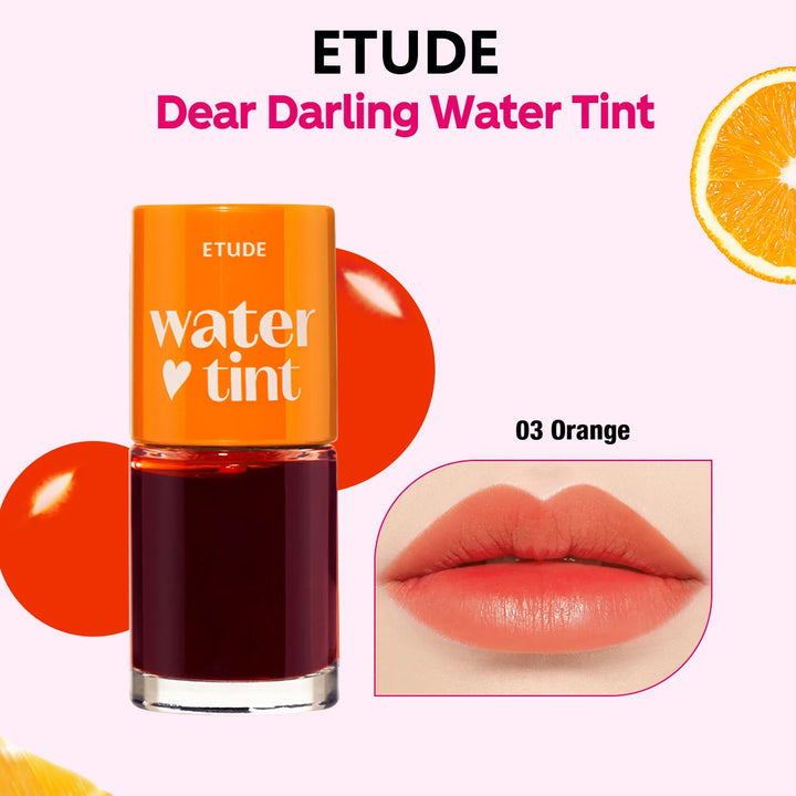 ETUDE Dear Darling Water Tint,Non-Sticky & Breathable,Watercolor-Like Sheer Finish,Brightening Lip Tint,K-Beauty,Korean Makeup