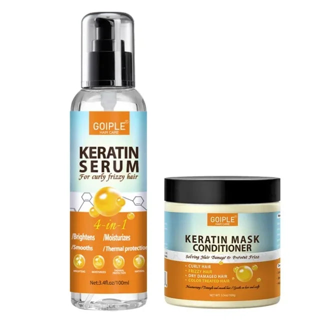 Keratin Protein Repair Hair Mask for Damaged Dry Moisture Essence Oil Conditioner Smooth Frizz Scalp Treatment Hair Care Serum