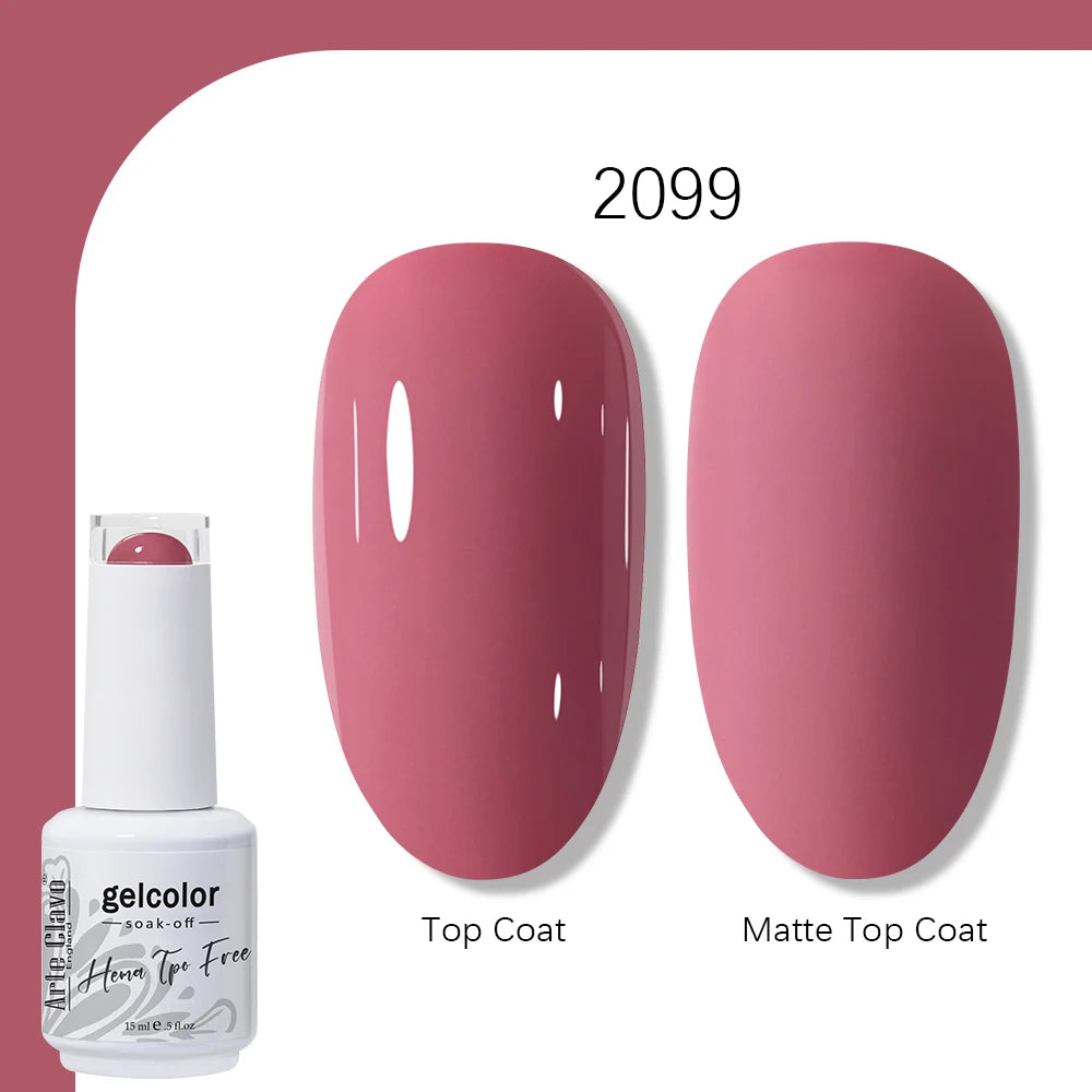 Arte Clavo Solid Color Gel Nail Polish 15ml Soak Off UV LED Gel Semi-Permanent Glitter Polish For Manicure Nail Art Salon Gel
