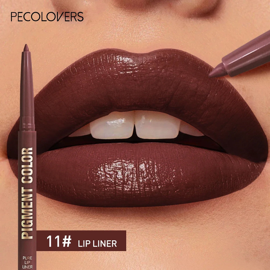 12 color lip enriching lipliner lip moisturizing three-dimensional fitting light thin silky and clear lip liner