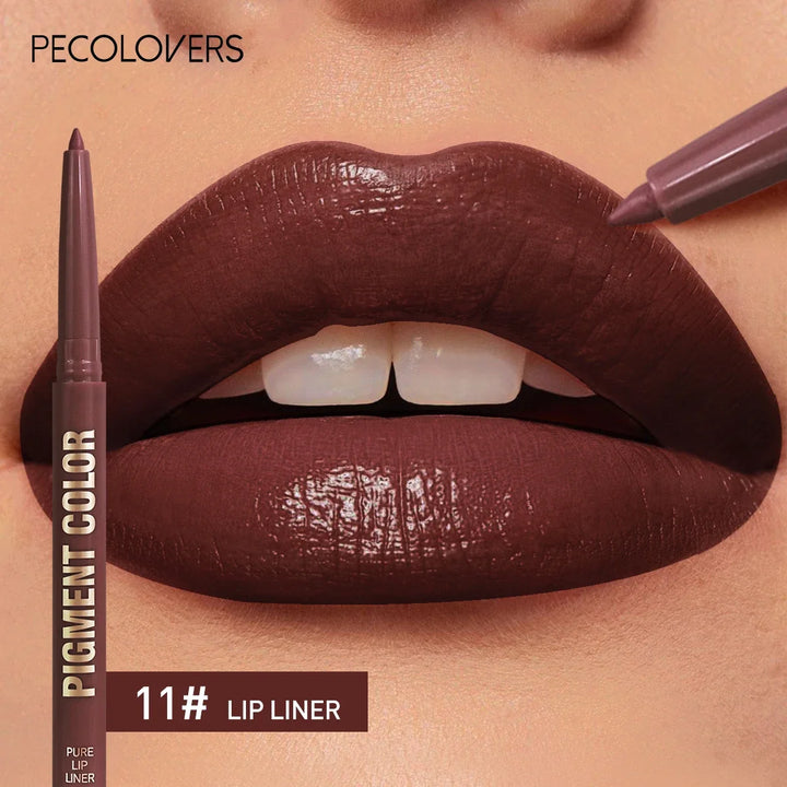 12 color lip enriching lipliner lip moisturizing three-dimensional fitting light thin silky and clear lip liner