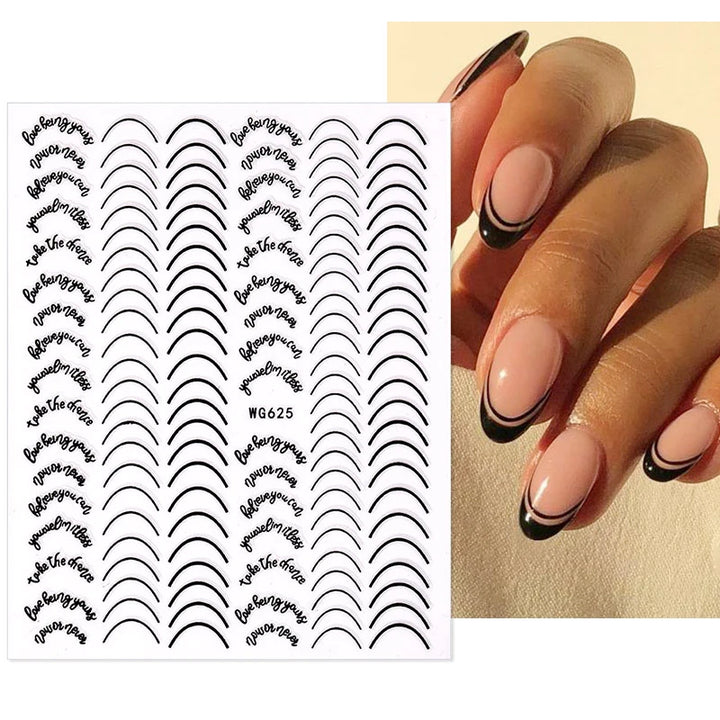 Nail Art Stickers Water Decals Eyes Stripe Nail Art Decorations for Manicure Accessories Press on Nails Foil Stickers and Decals