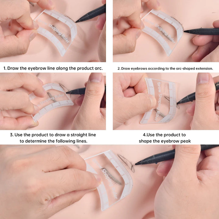 Reusable Eyebrow Stencil Kit With Eyelash Tool, Quick Shaping & Portable Design for Easy Eyebrow Drawing