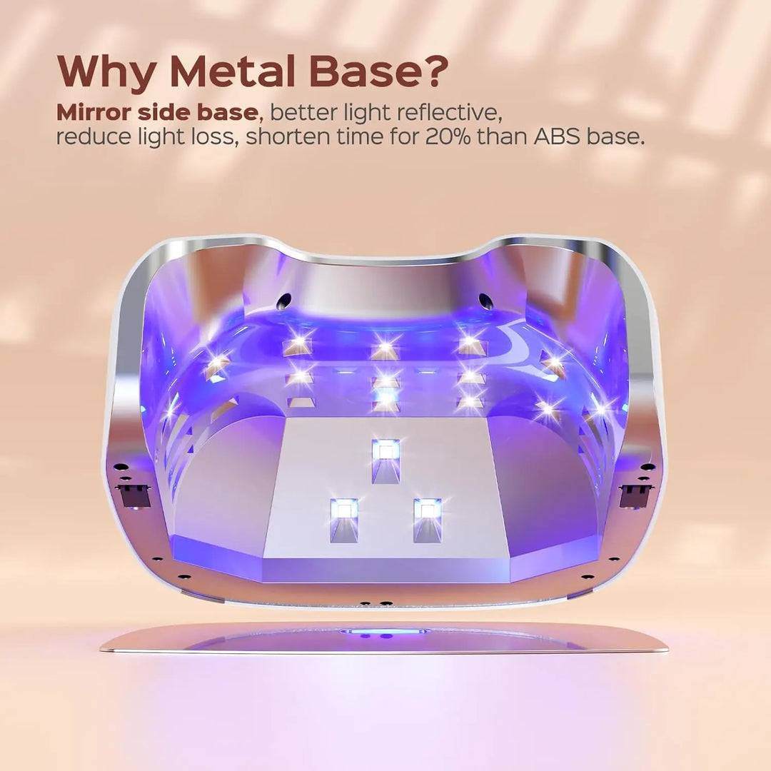 Cordless Rechargeable UV Nail Lamp with Metallic Reflector, 54W Portable LED Dryer for Gel Nails, Fast Curing Salon Light