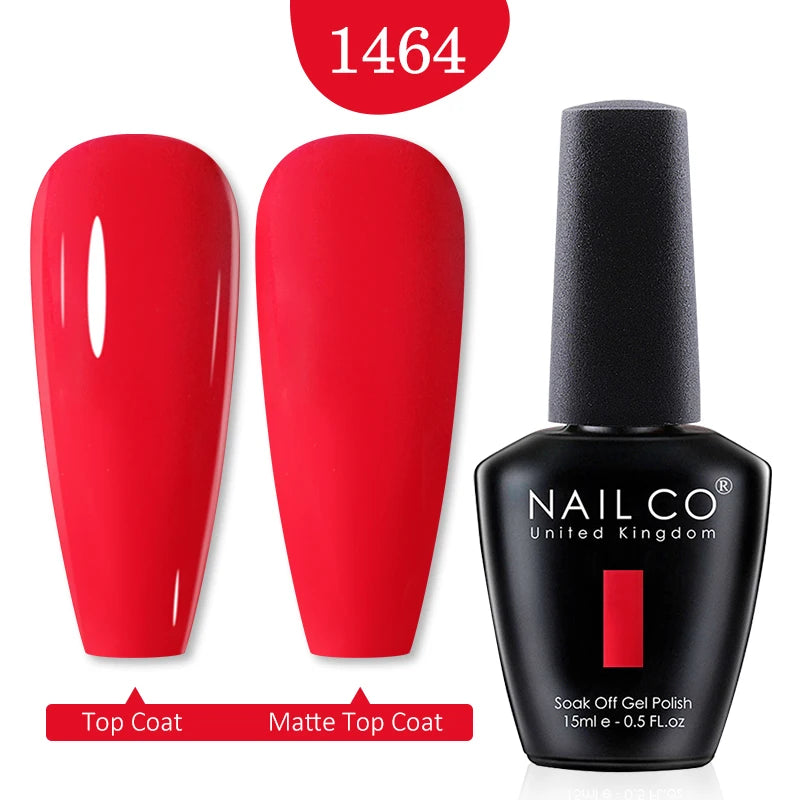 NAILCO Red Colors Series 15ML Nail Gel Polish Nail Supplies Semi Permanent For Nail Art Manicure Soak Off LED UV Hybrid Varnish