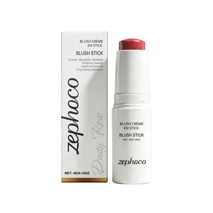 Portable Cream Blush Stick Soft Mist Finish Hydrating Long-Wear Blendable Smooth Lightweight On-the-Go Cheek Blush