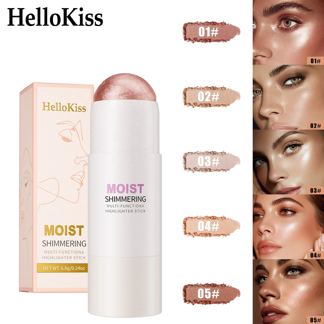 5 Colors 3D Face Brighten Highlighter Bar Cosmetic Face Contour Bronzer Shimmer Highlighter Stick Concealer Cream Makeup tool