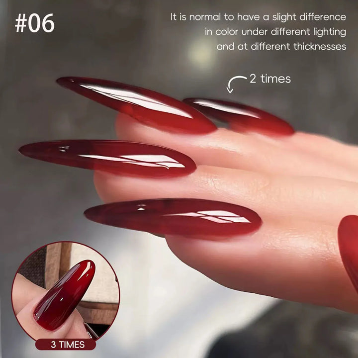 12ML 1-21PCS Autumn Nails Red through half the Sky Cat Eye Nail Glue Halloween New Whitening Glass Bead Cat Eye Nail Polish