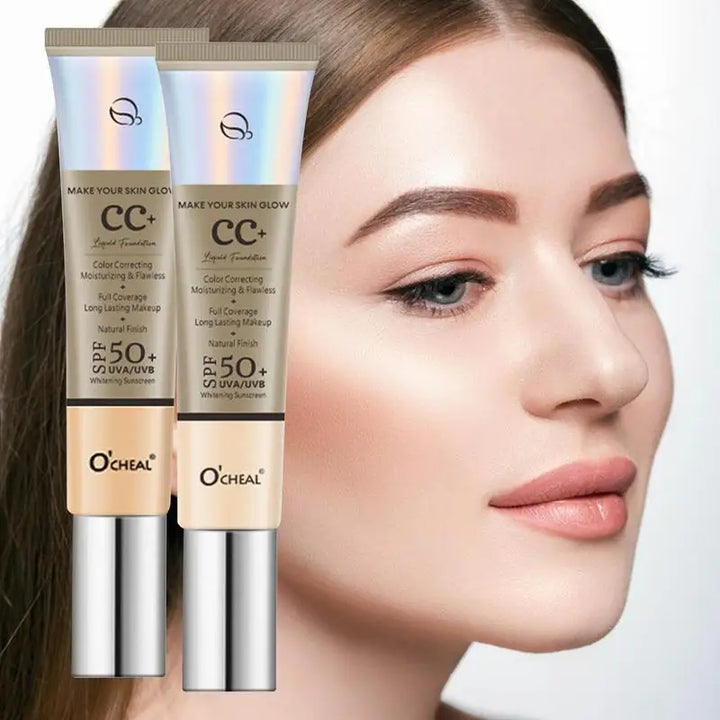 CC Cream Concealer Color Correcting Cream SPF 50 Sunscreen Full Coverage Foundation Lightweight Foundation Moisturizing