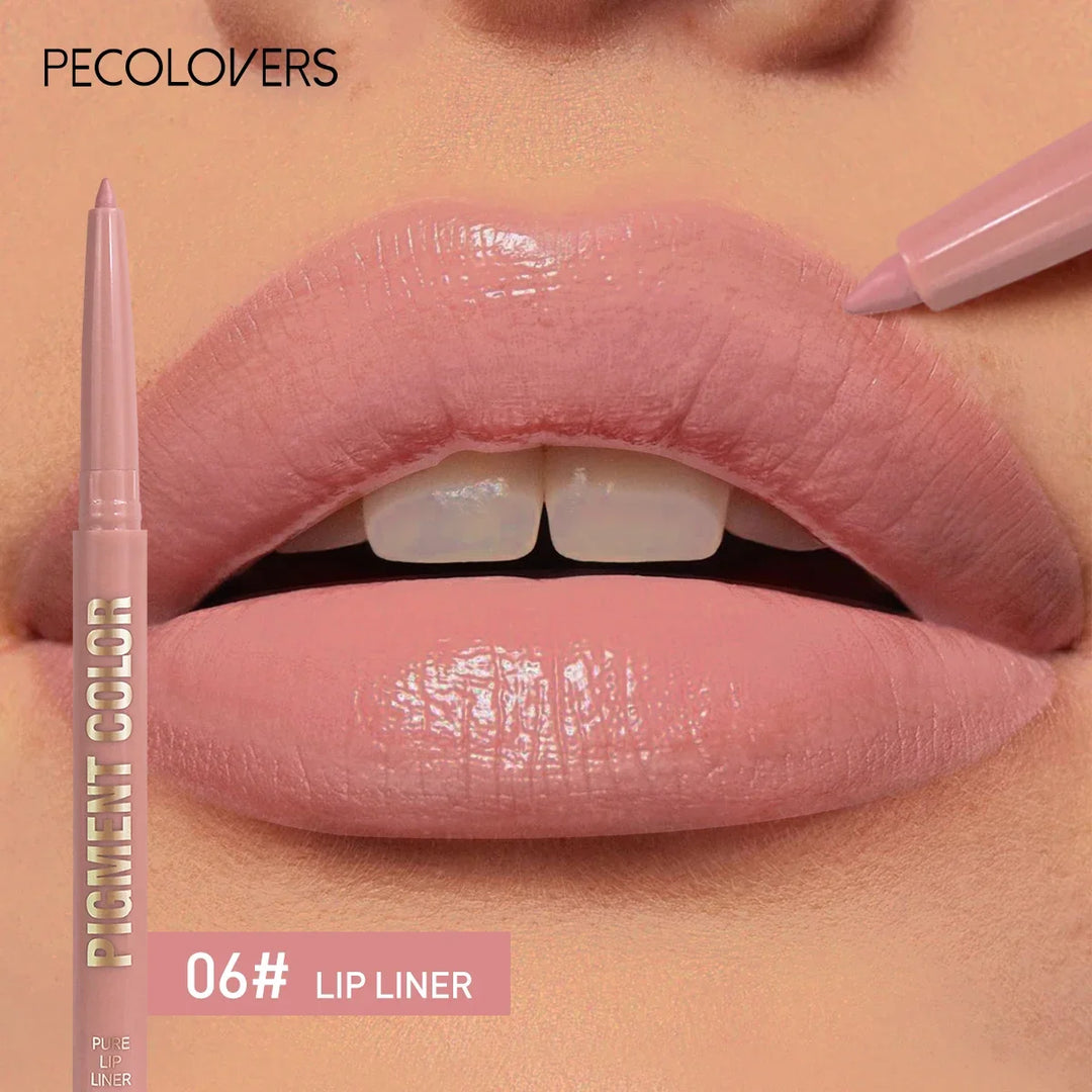 12 color lip enriching lipliner lip moisturizing three-dimensional fitting light thin silky and clear lip liner