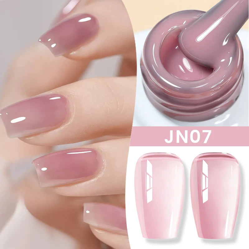 BORN PRETTY Jelly Nude Gel Nail Polish 10ml Light Pink Peach Translucent Color UV Light Cure Gel Varnish Nail Art DIY at Home