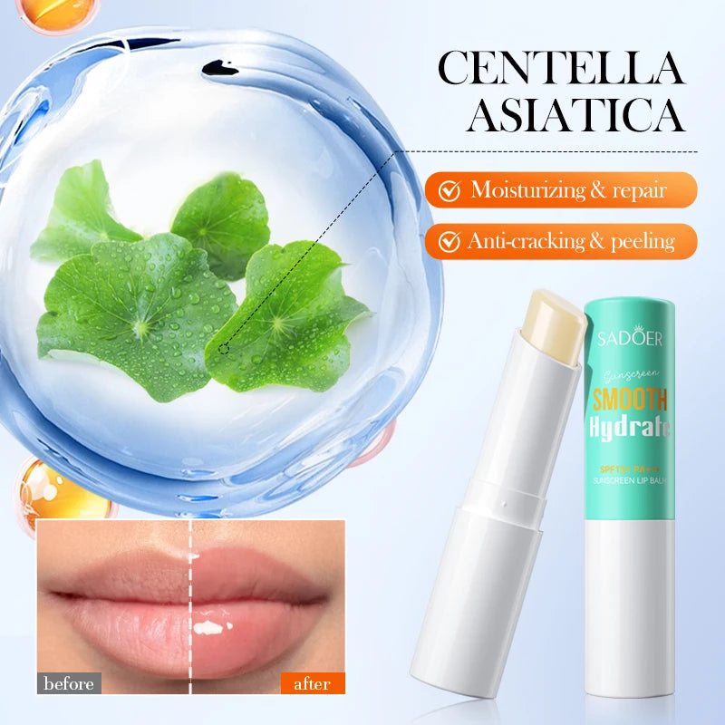 Spf 15+ Lip Sunscreen Solar Blocker Lip Balm Moisturizing Fade Lip Lines Nourishing Hydrating Lipstick For Lips Skin Care