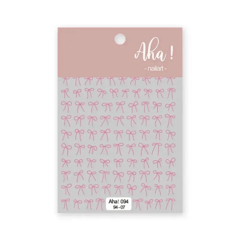 3D Small Bow Ribbon Bowknot Y2K Nail Sticker MIni Kawaii Japanese Adhesive Decals Nail Art Manicure Decorations DIY