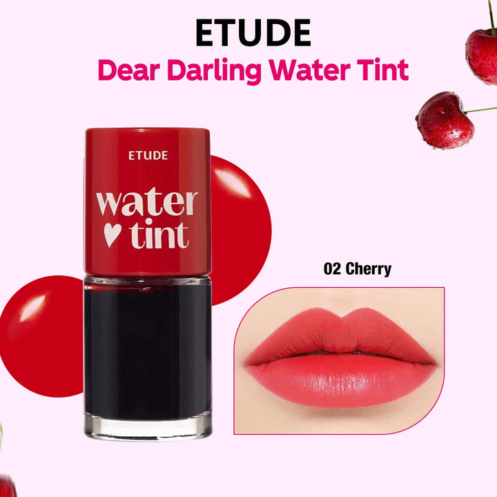 ETUDE Dear Darling Water Tint,Non-Sticky & Breathable,Watercolor-Like Sheer Finish,Brightening Lip Tint,K-Beauty,Korean Makeup