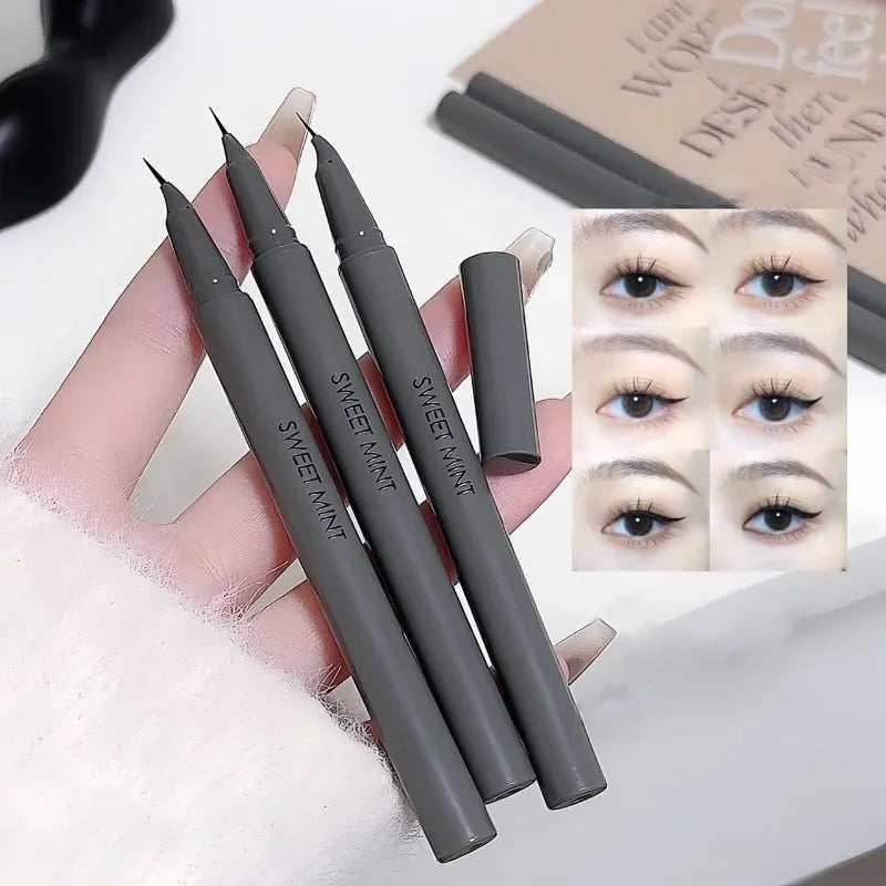 Ultra-fine Matte Liquid Eyeliner Pencil Waterproof Quick Drying Black Brown Lying Silkworm Lower Eyelash Eye Makeup Eyeliner 1pc