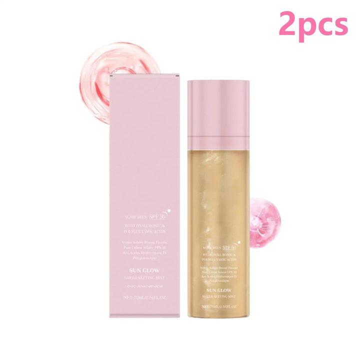 Setting Spray for Makeup Waterproof Sunscreen Spf 50 Glow Skin Moisturizing Hyaluronic Acid Deep Hydration Face Mist Spray 75ml