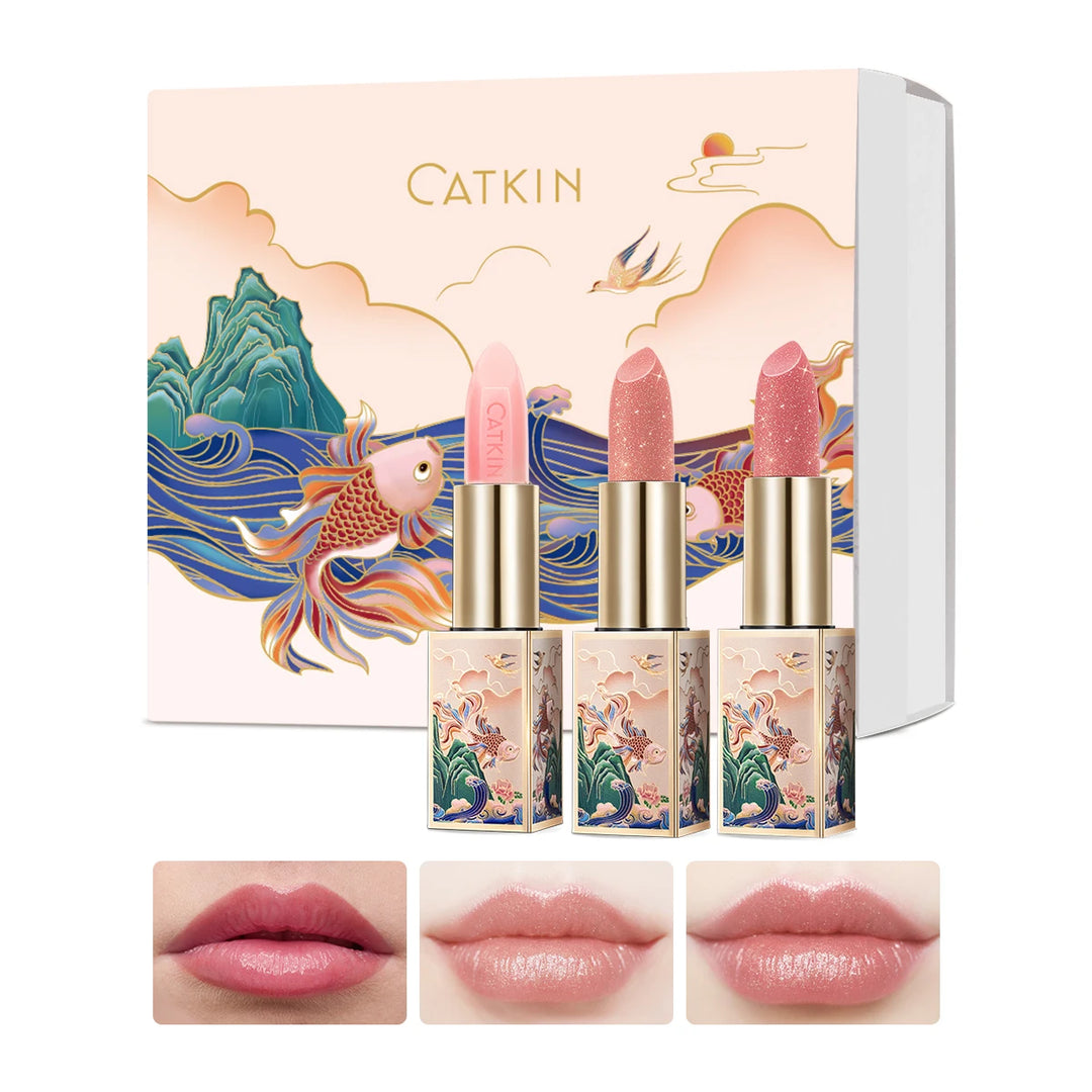CATKIN Moonlight Lip Balm 3PCS SET Glossier with Nutritious Formulation for Instant Shine, Colour Changing Lip Balm