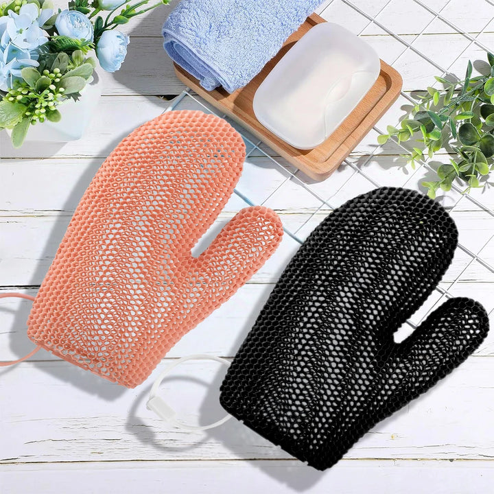 Set of 2 TPU Honeycomb Shower Gloves Skin-friendly, odourless, foamy and tear-resistant The first choice for family bathrooms.