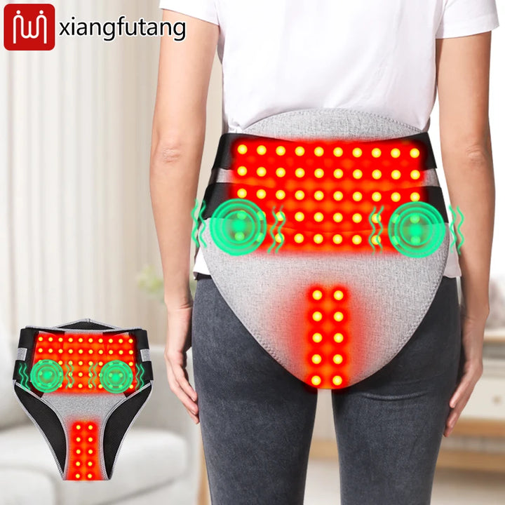 660Nm Red Light Heating Pad 162 LED For Women Relief Menstrual Pain Abdominal Hot Compress Home Relax Vibration Massage