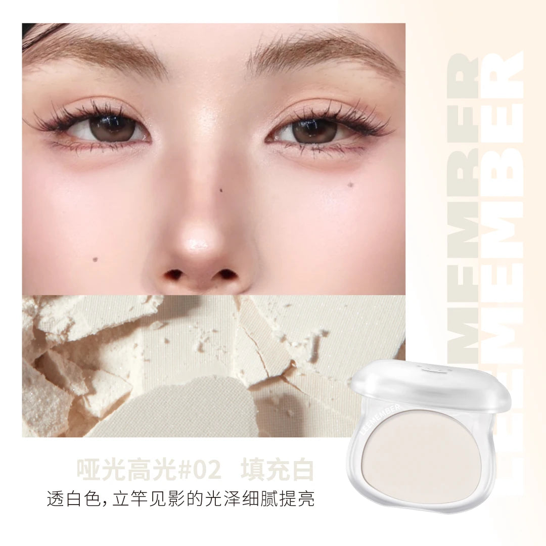 LEEMEMBER Contour Highlighter Powder Matte Fine Powder Longlasting Oil Control Natural Face Bronzer Brighten Makeup