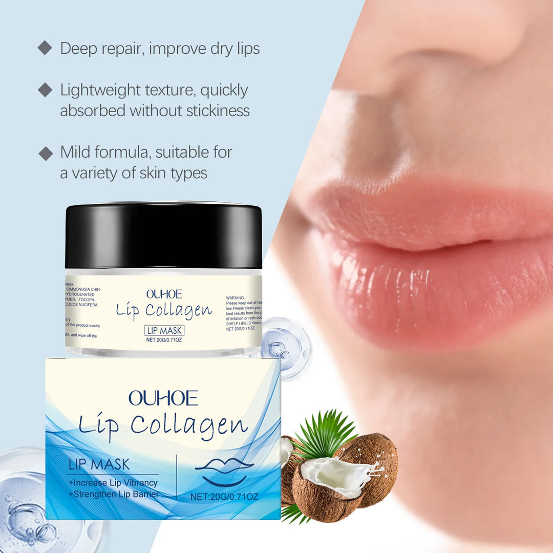 Collagen Lip Mask Improve Dry Prevent Cracked Remove Chapping Fade Fine Lines Moisturizing Soothing Smoothing Repairing Lip Mask