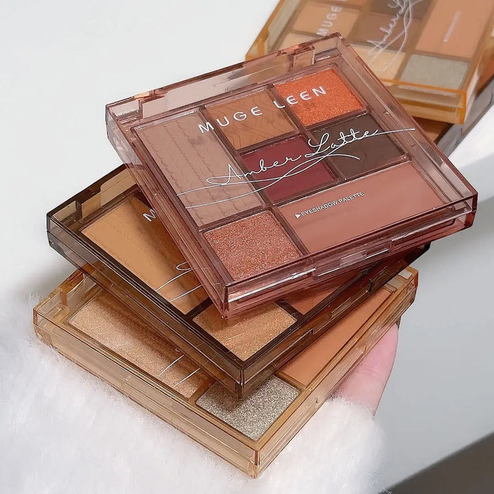 7 Colors Rose Red Brown Eye Shadow Palette Matte Glitter Pearly Eyeshadow Palette Lasting Charming Eye Makeup Palette Cosmetics