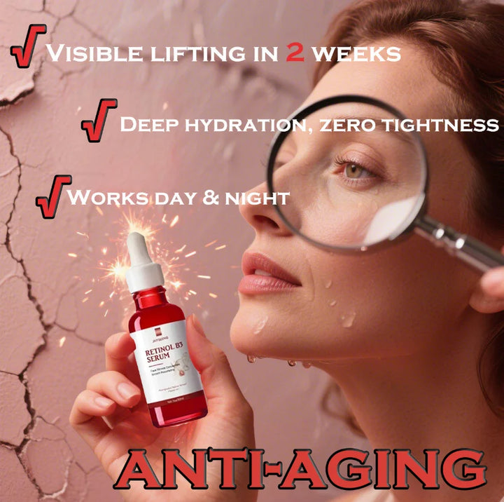 Jaysuing Anti-Aging Retinol B3 Facial Serum Reduce Wrinkle Remove Wrinkle Fine Lines Around Eyes Neck Wrinkle Skin Care Produce