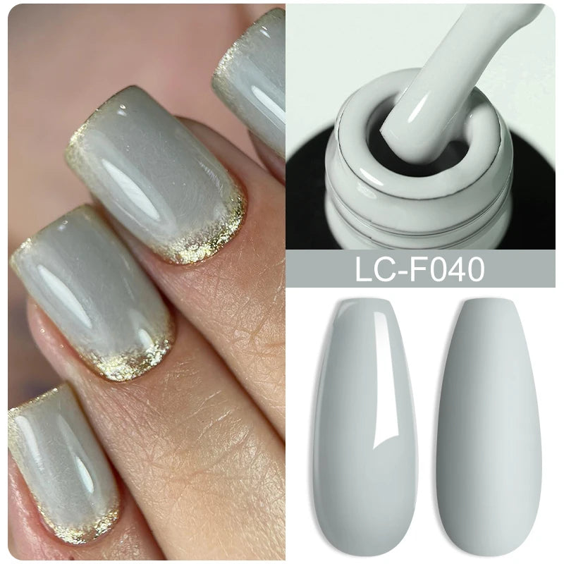 LILYCUTE 7ML Pink Glitter Nail Gel Polish Nude Natural Long Lasting Manicure Soak Off UV LED Nail Art Base Top Coat Gel Varnish