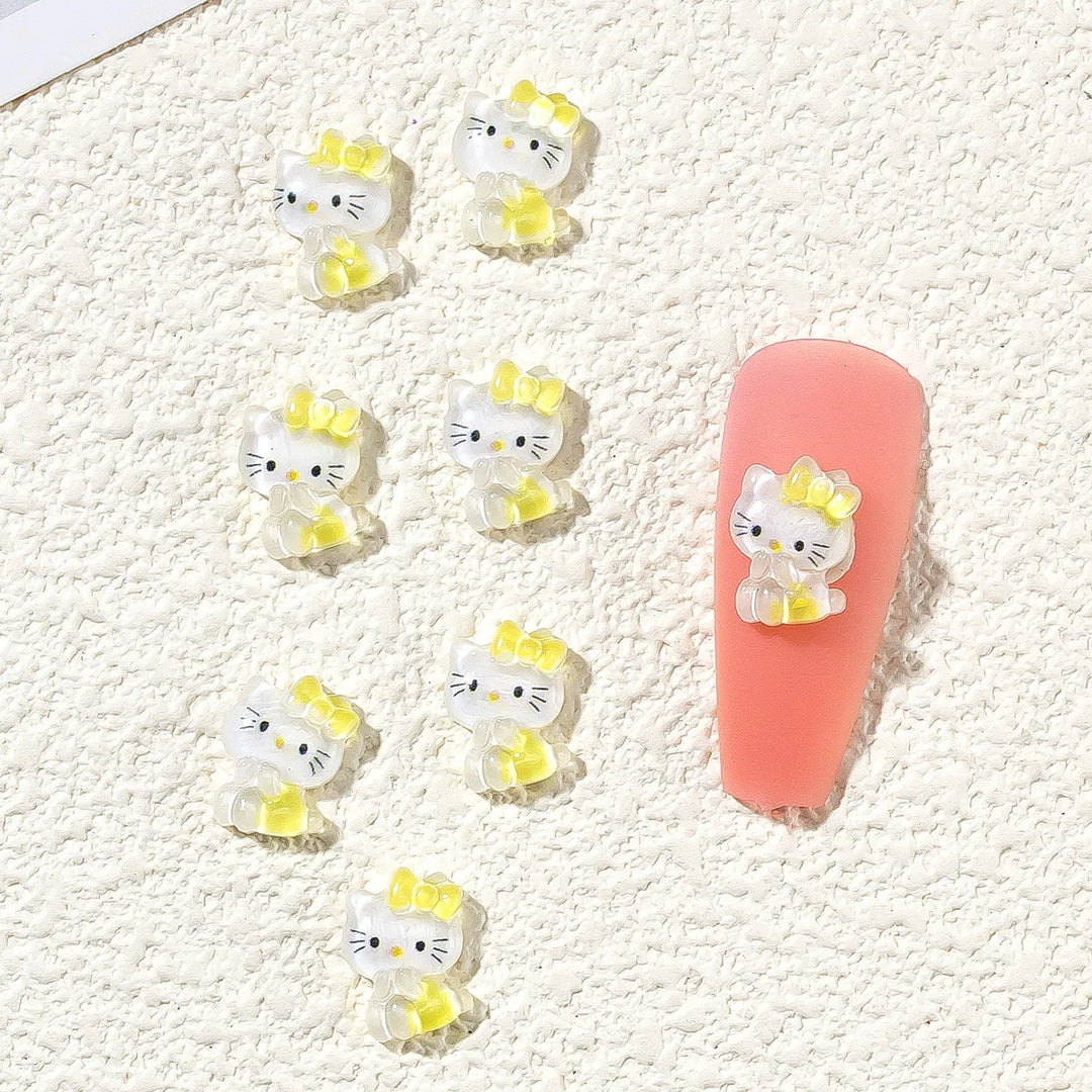 3D Cute Sanrio Family Series Nail Art Jewelry Decor Cartoon Hello Kitty Kuromi Nail Charms Rhinestone Gems Ornament Accessories