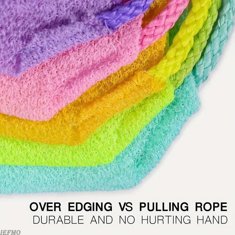 4 Color Exfoliating Bath Scrubber Glove,Towel Body Back Scrub Towel for Bath Stretchable Full Body Scrub Bathroom Supplies