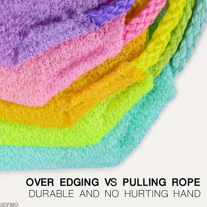 4 Color Exfoliating Bath Scrubber Glove,Towel Body Back Scrub Towel for Bath Stretchable Full Body Scrub Bathroom Supplies