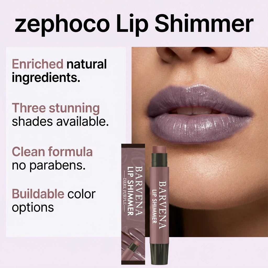 Lip Shimmer Dark Purple Tinted Lip Balm Stick Long Lasting Hydration with Natural Glowy Finish Moisturizing & Nourishing Makeup