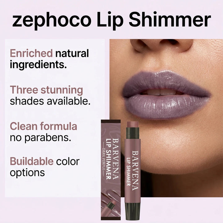 Lip Shimmer Dark Purple Tinted Lip Balm Stick Long Lasting Hydration with Natural Glowy Finish Moisturizing & Nourishing Makeup