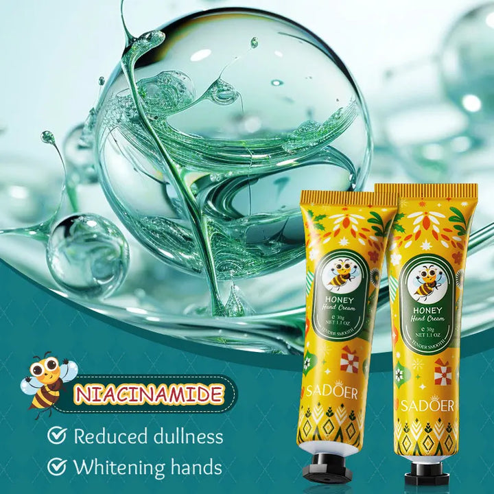 1pcs SADOER Honey Hand Cream Anti-Drying Crack Moisturizing Brightening Repairing Hand Creams for Hands Skin Care