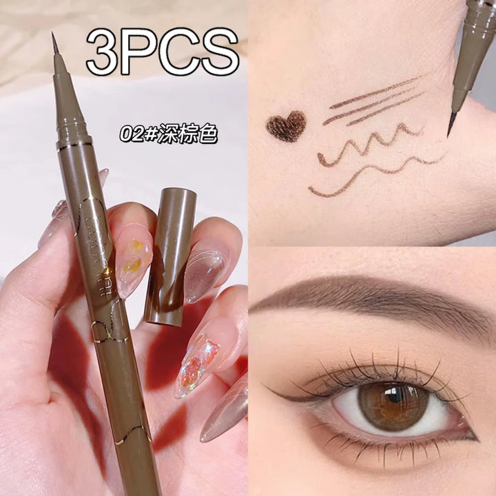 Slim eyeliner is waterproof, sweat-proof, long-lasting and non-smudged. Newbie brown eyeliner liquid pen
