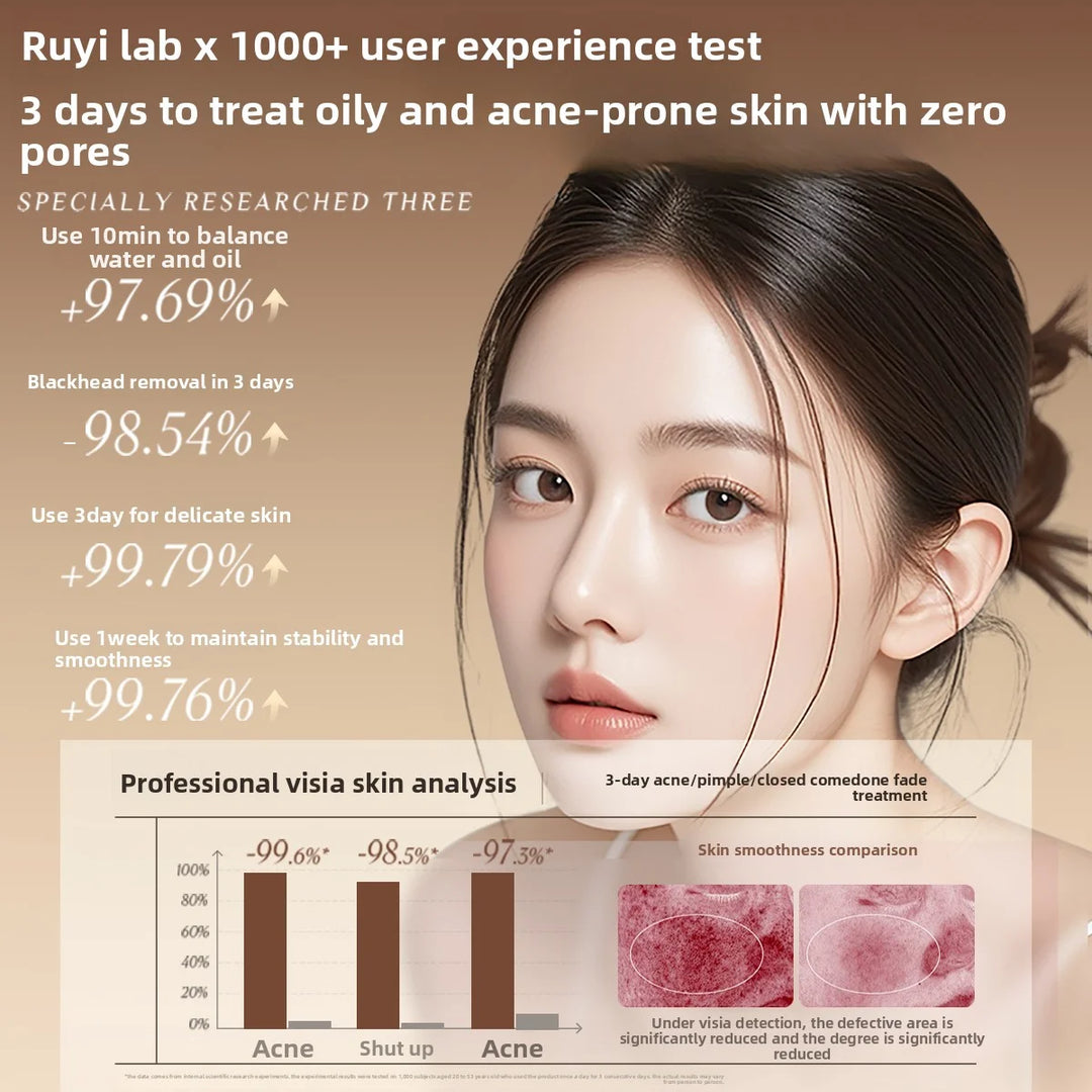 RUYI Fruit Acid Essence Toner Shrinks Pores Acid Removal Brighten Moisturizing & Repairing Control Oil Soothing Redness Winter