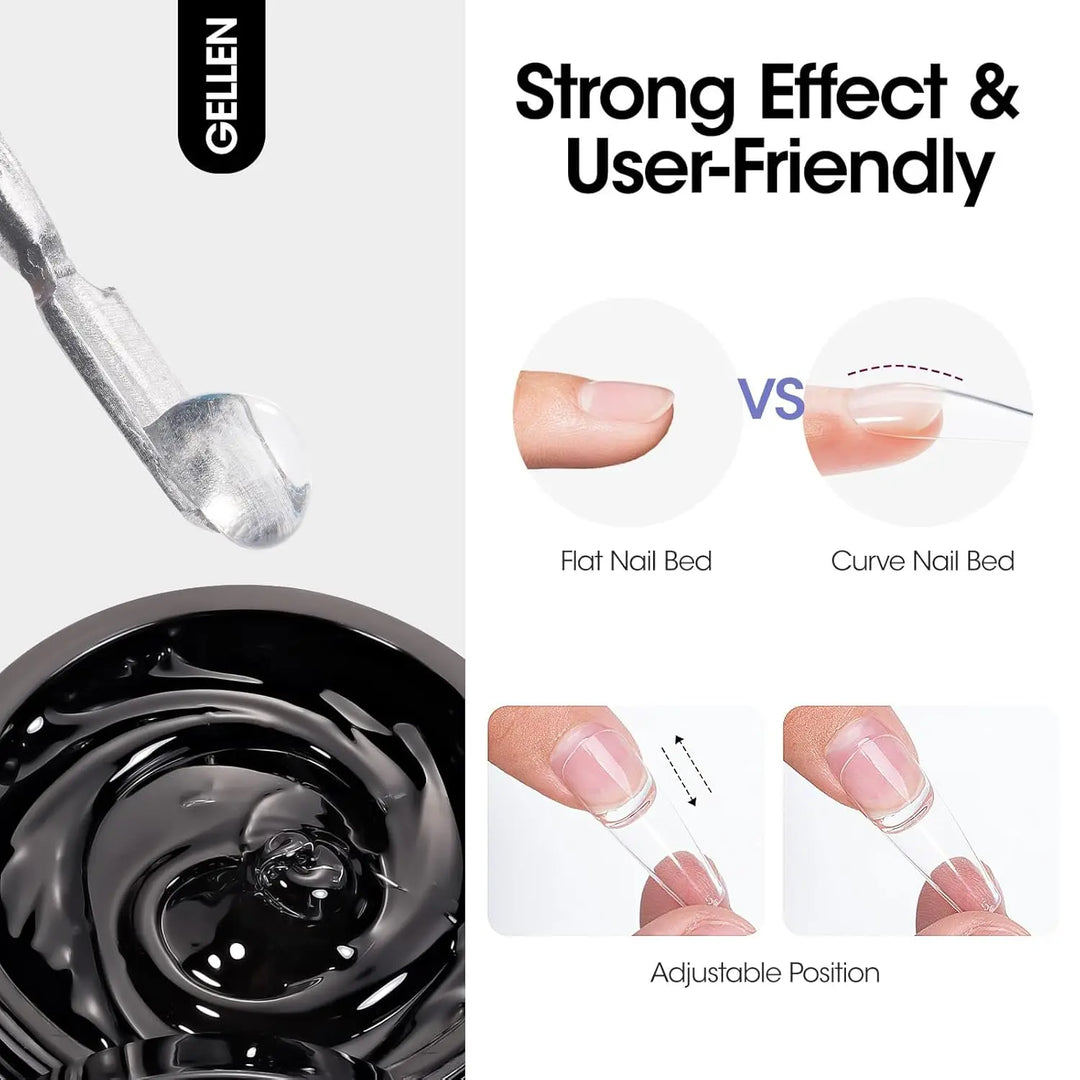 GELLEN Nail Remover Solid Glue Gel Set Strong Adhesive for Press on Nails Acrylic Tips Kit Salon Professional DIY Manicure