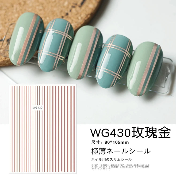 Nail Art Stickers Water Decals Eyes Stripe Nail Art Decorations for Manicure Accessories Press on Nails Foil Stickers and Decals