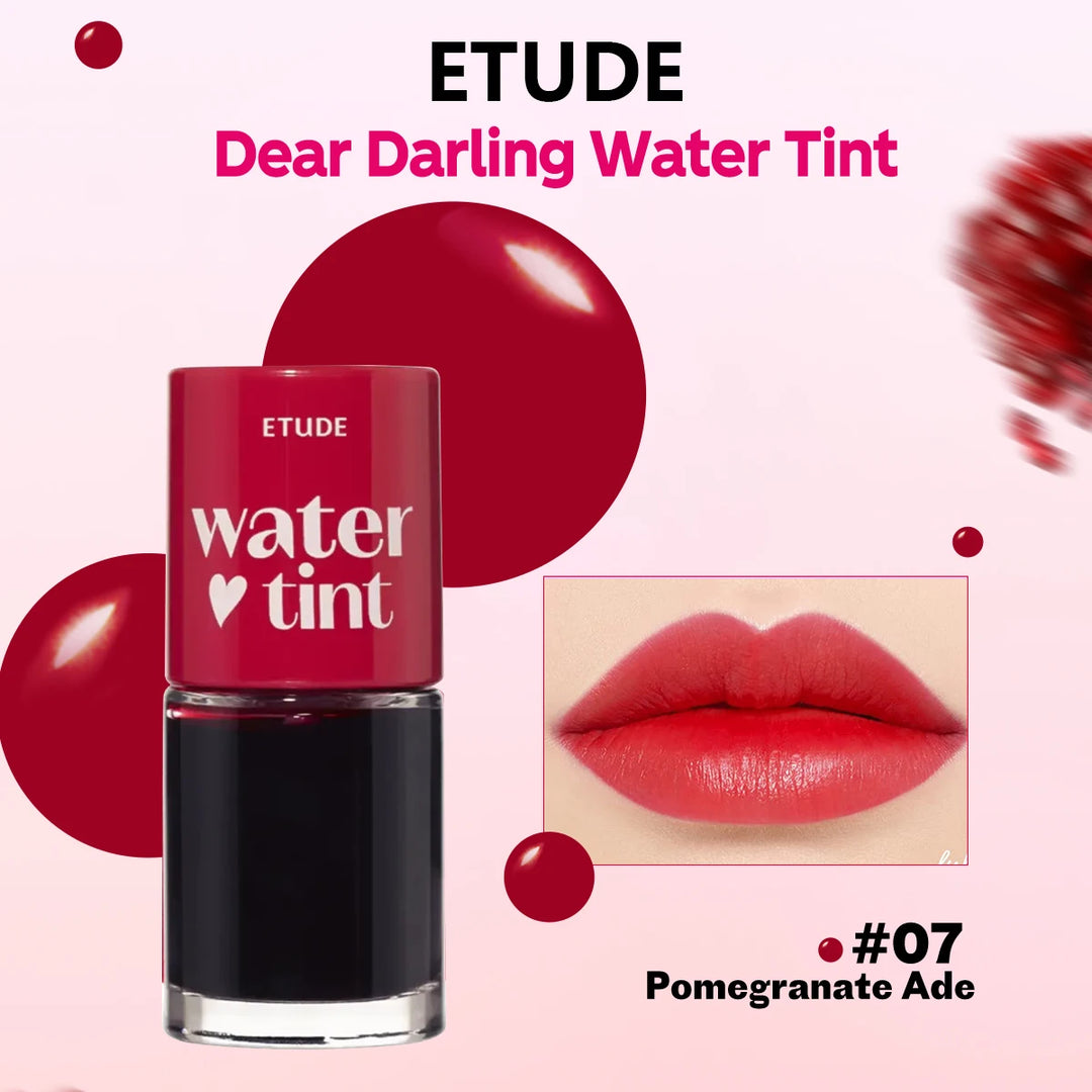 ETUDE Dear Darling Water Tint,Non-Sticky & Breathable,Watercolor-Like Sheer Finish,Brightening Lip Tint,K-Beauty,Korean Makeup