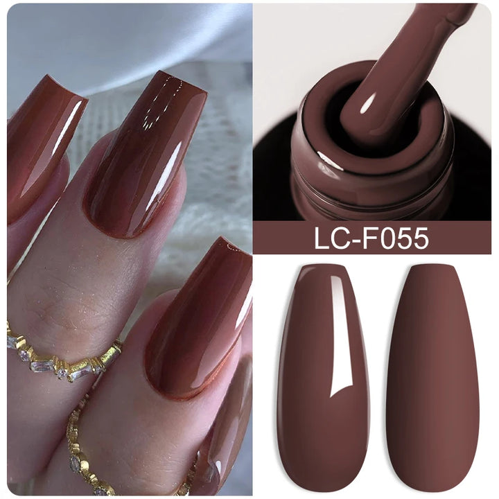 LILYCUTE 7ML Pink Glitter Nail Gel Polish Nude Natural Long Lasting Manicure Soak Off UV LED Nail Art Base Top Coat Gel Varnish