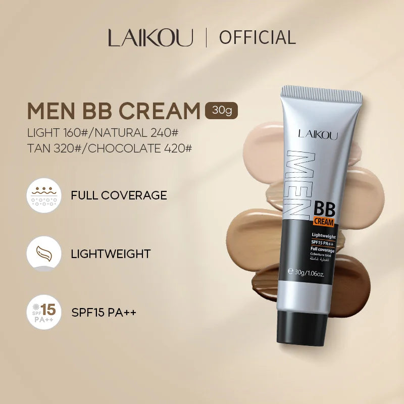 Men's BB Cream-Full Coverage Long-Lasting Waterproof Men's Concealer Natural Color Suitable for Gifts for Men's Christmas Gifts