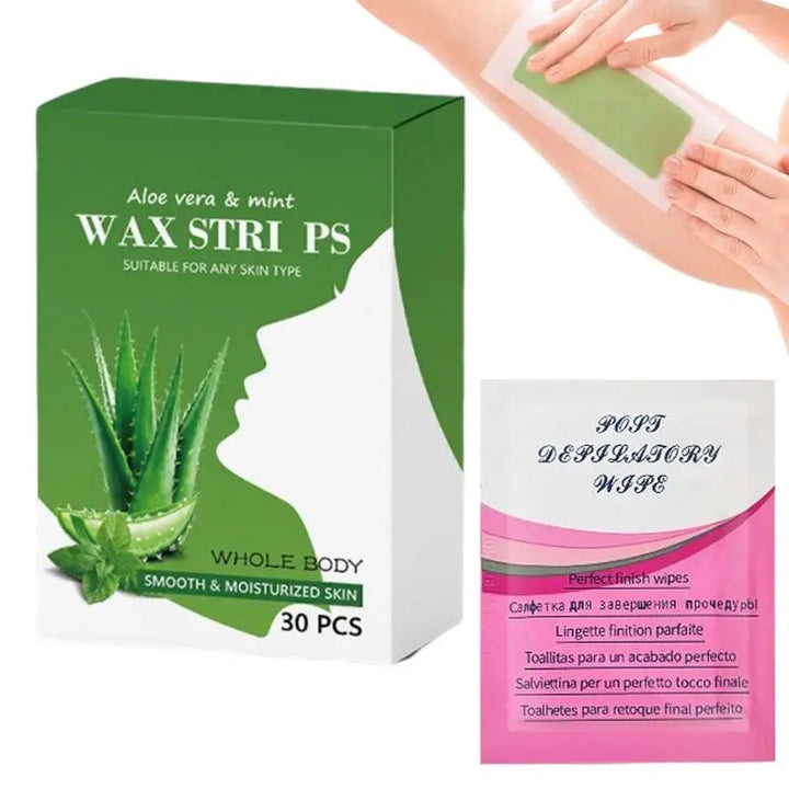 30pcs Body Wax Strips Face Wax Strips Hair Remover Brazilian Epilating Kit Hair Removal Wax Strips Roll Underarm Wax Strip Paper