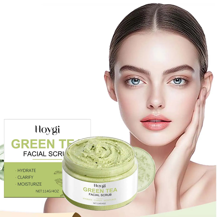 Green Tea Facial Scrub Deep Pore Cleansing Hydrating Blackhead Removal Dead Skin Gentle Exfoliating Scrub Skin Renewal Skin Care