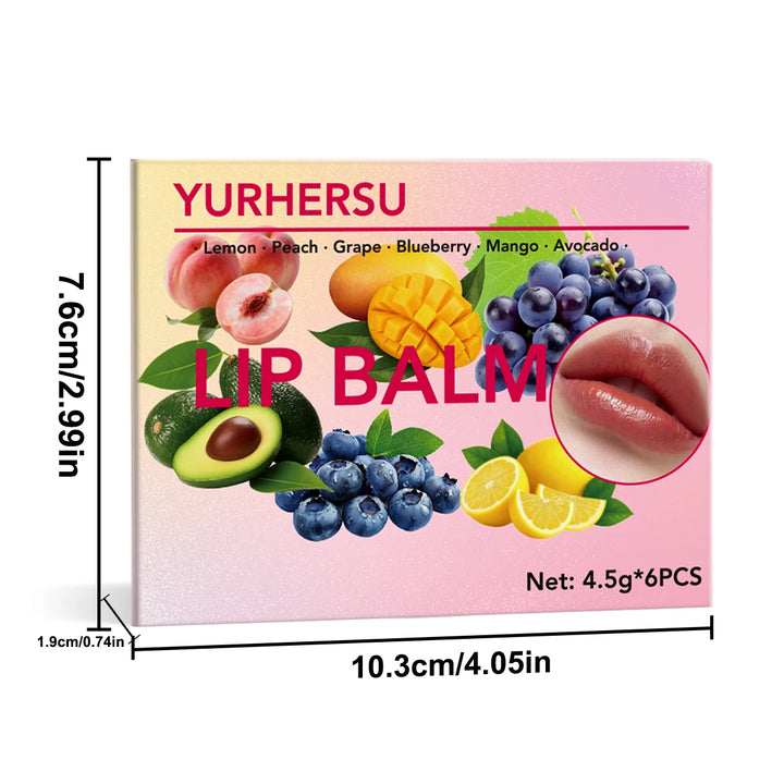 6 Pcs Cute Fruit Lip Balm Set, Christmas Birthday Gifts For Girls Friends