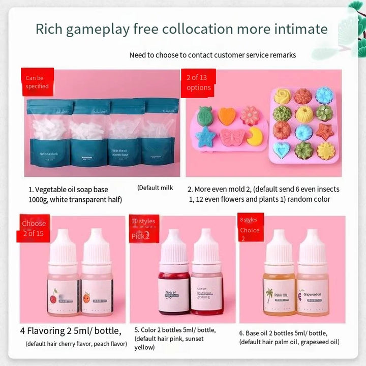 Handmade Soap DIY Material Pack Homemade Breast Milk Fragrance Soap Mold Making Tools Vegetable Oil Soap Set