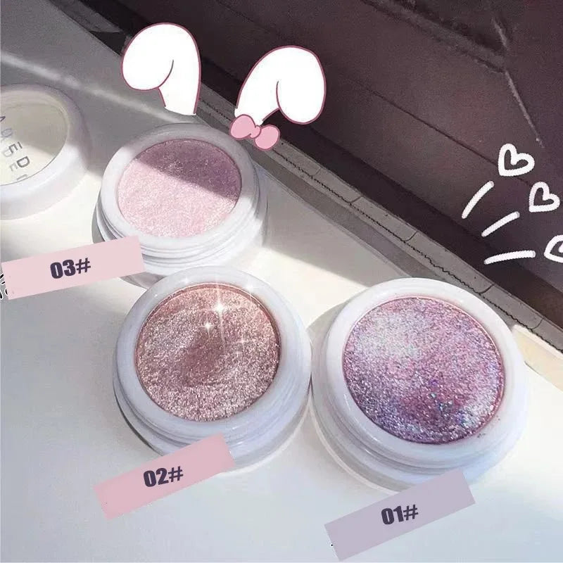 Monochrome Glitter Eyeshadow Gold Shining Brighten Eyes Makeup Long Lasting Eye Brightening Makeup Pearlescent Shimmer EyeShadow