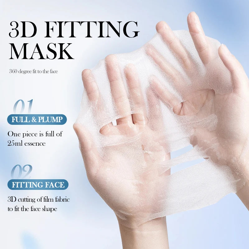 SADOER Lily Hyaluronic Acid Face Mask Moisturizing Sheet Masks Hydrating Anti-Aging Wrinkle Facial Masks Beauty Skin Care