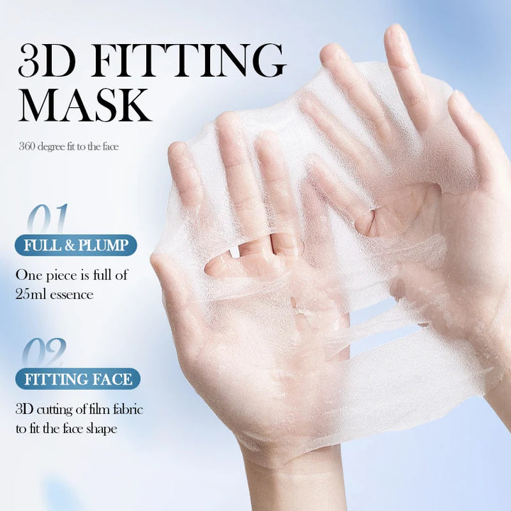 SADOER Lily Hyaluronic Acid Face Mask Moisturizing Sheet Masks Hydrating Anti-Aging Wrinkle Facial Masks Beauty Skin Care